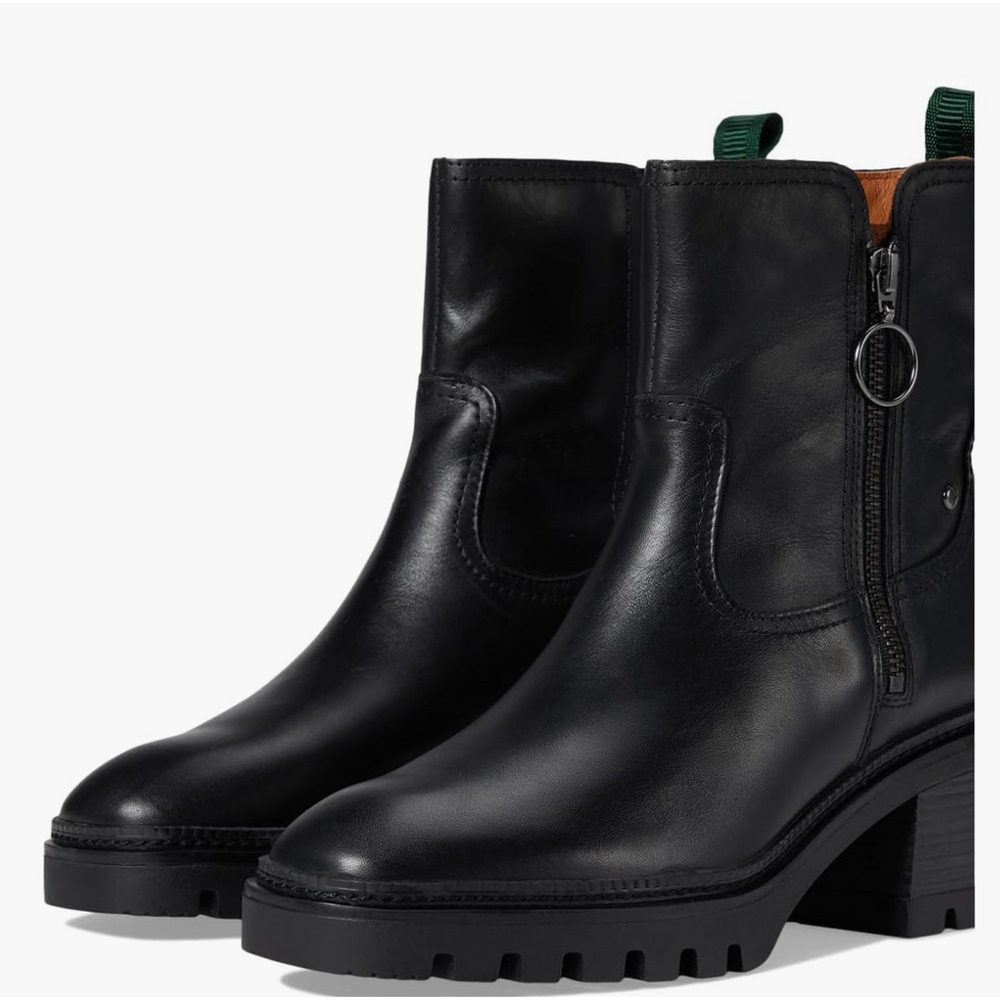 Pikolinos Valladolid Ankle Zip Boots 41 10.5 Black Leather Bootie Moto Lug